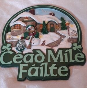 Irish Blessing Cultural Greeting Of 'A Hundred Thousand Welcomes' Holiday Plaque